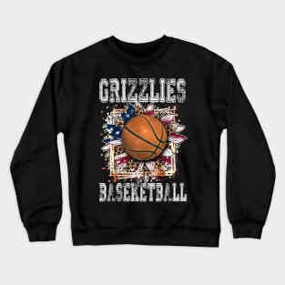 American Flag Personalized Grizzlies Proud Name Basketball Crewneck Sweatshirt